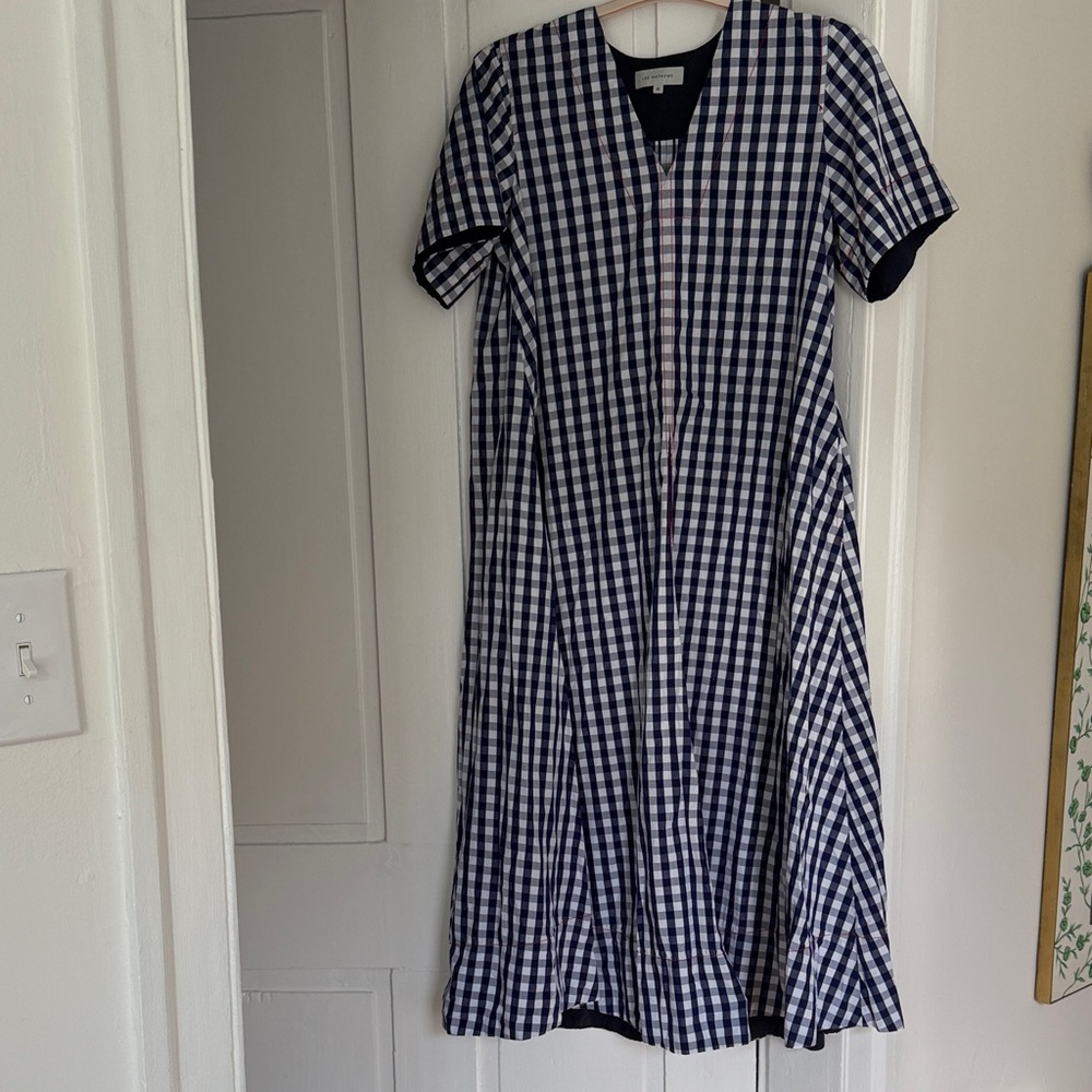 Lee Mathew’s Navy & White Gingham A-Line Dress 00
